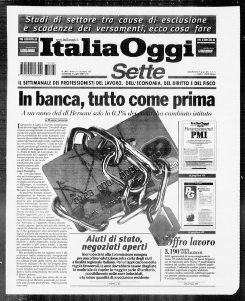 Italia oggi : quotidiano di economia finanza e politica